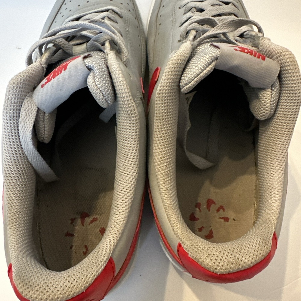 Size 11.5 - Nike Court Vision Next Nature Low Wolf Grey University Red - Picture 7 of 15